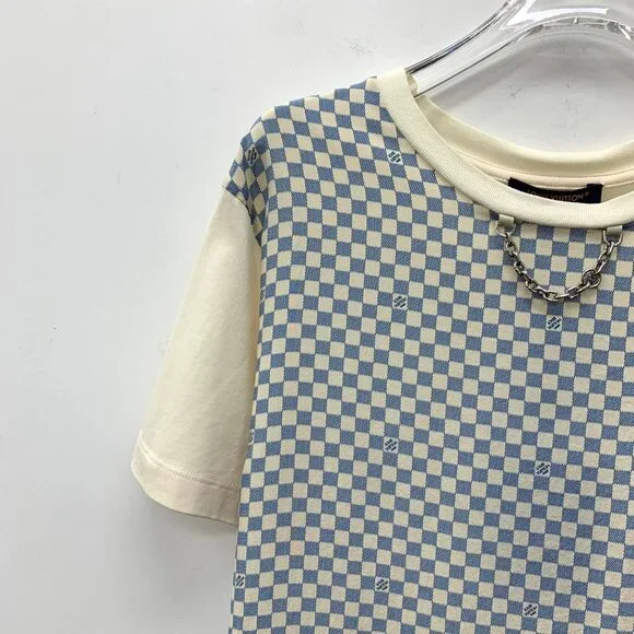 Louis Vuitton 2024 Colorblock Damier Cotton Crewneck T-Shirt